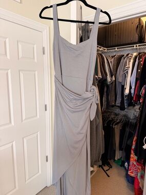 Aritzia Square Neck Tank Grey Midi Dress